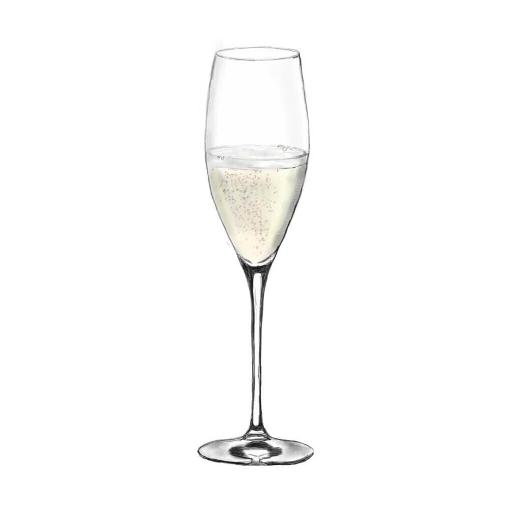Champagneflûte met mousserende wijn